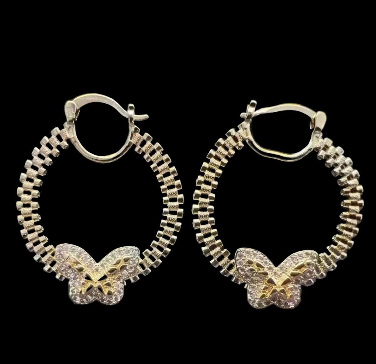 Nugget Diamond Butterfly Rolex Earrings