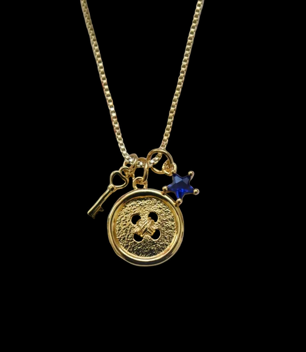 Coraline Button X Charm Necklace