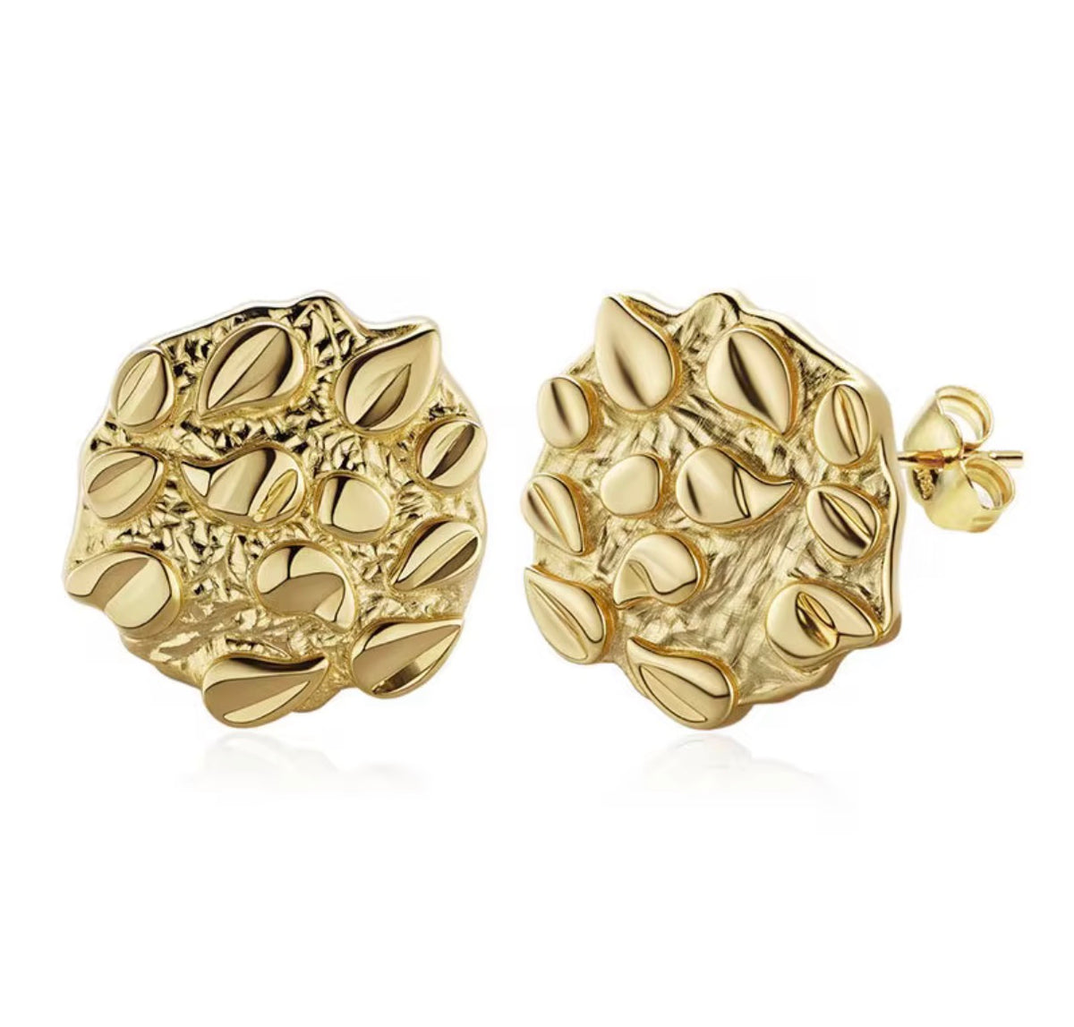 Circle Nugget Earrings