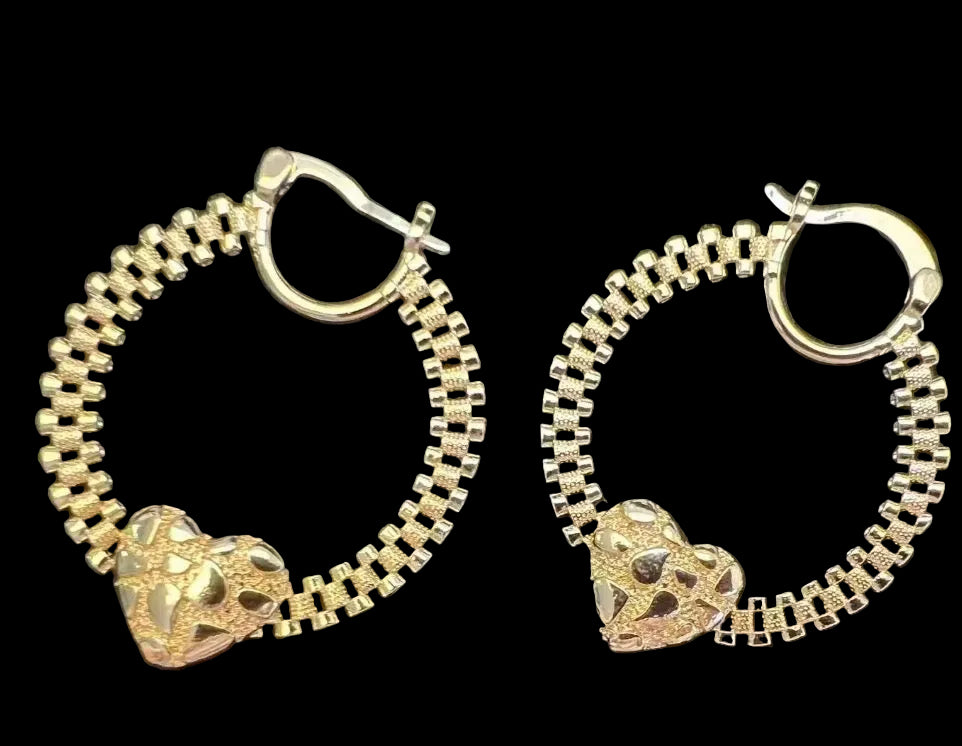 Heart Nugget Rolex Earrings
