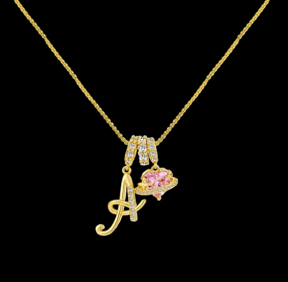 Initial X Heart Necklace