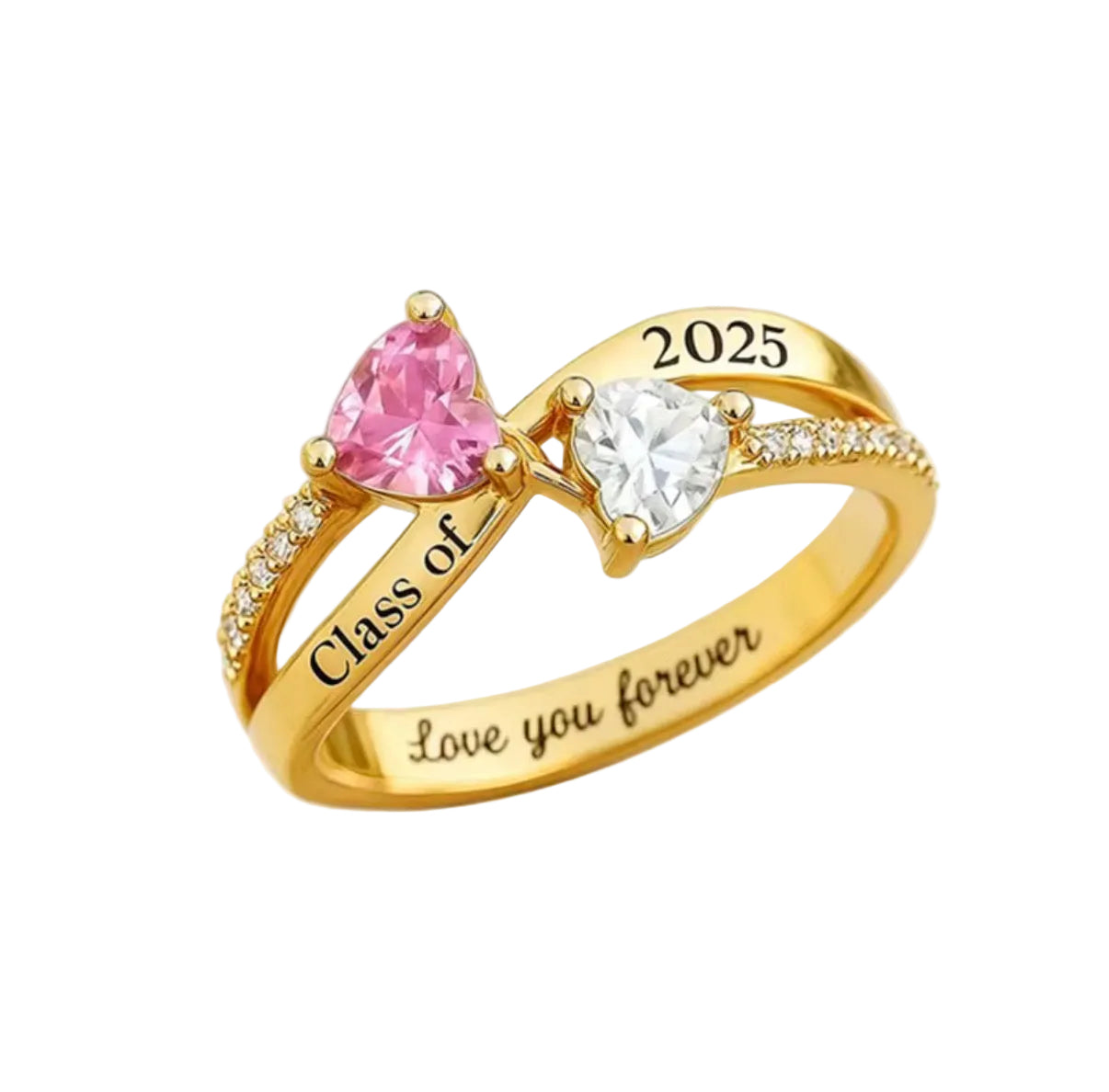 Double Stone Graduation Ring