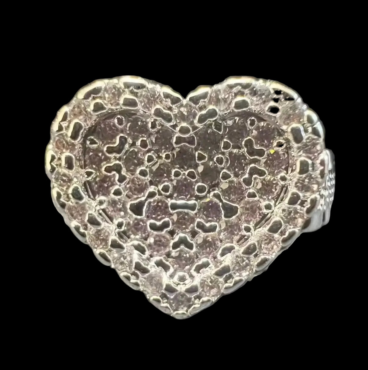 Silver Heart Rolex Ring