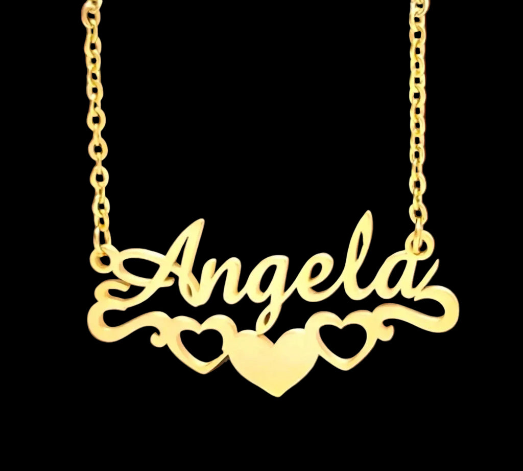 3 Hearts Name Necklace