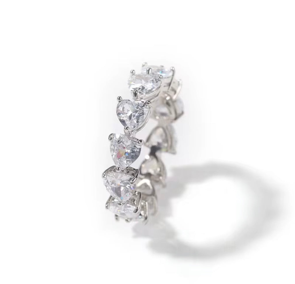 Iced Out Heart Ring