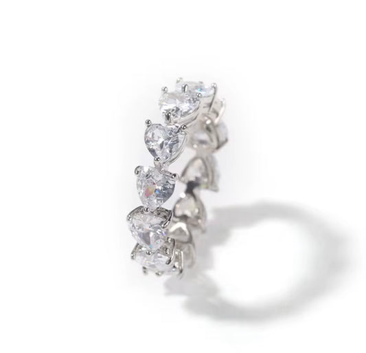 Iced Out Heart Ring