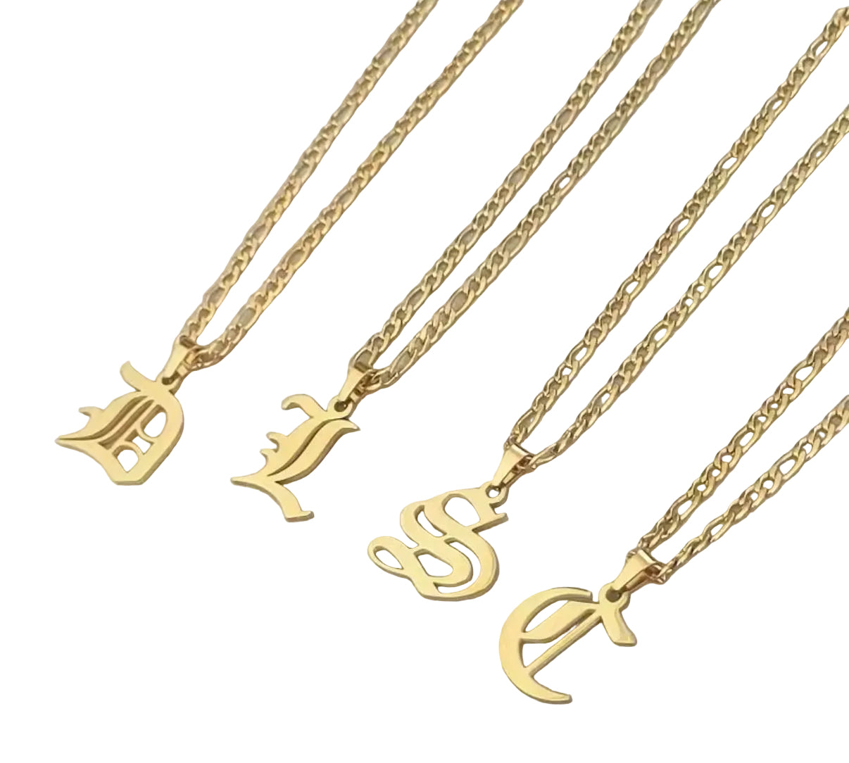 Old English Initial Necklace