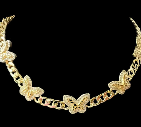 Butterfly Diamond Cuban Chain
