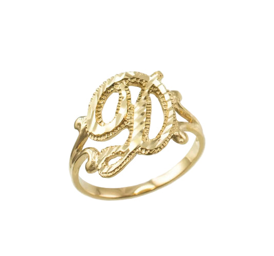 Cursive Initial Letter Ring