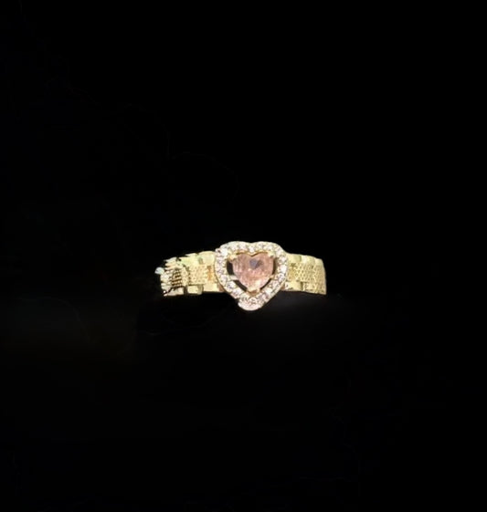 Pink Heart Rolex Ring