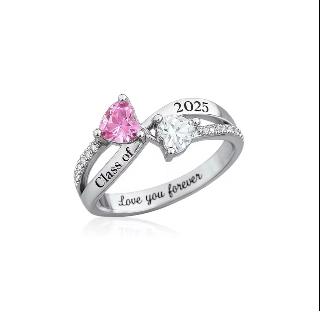 Double Stone Graduation Ring
