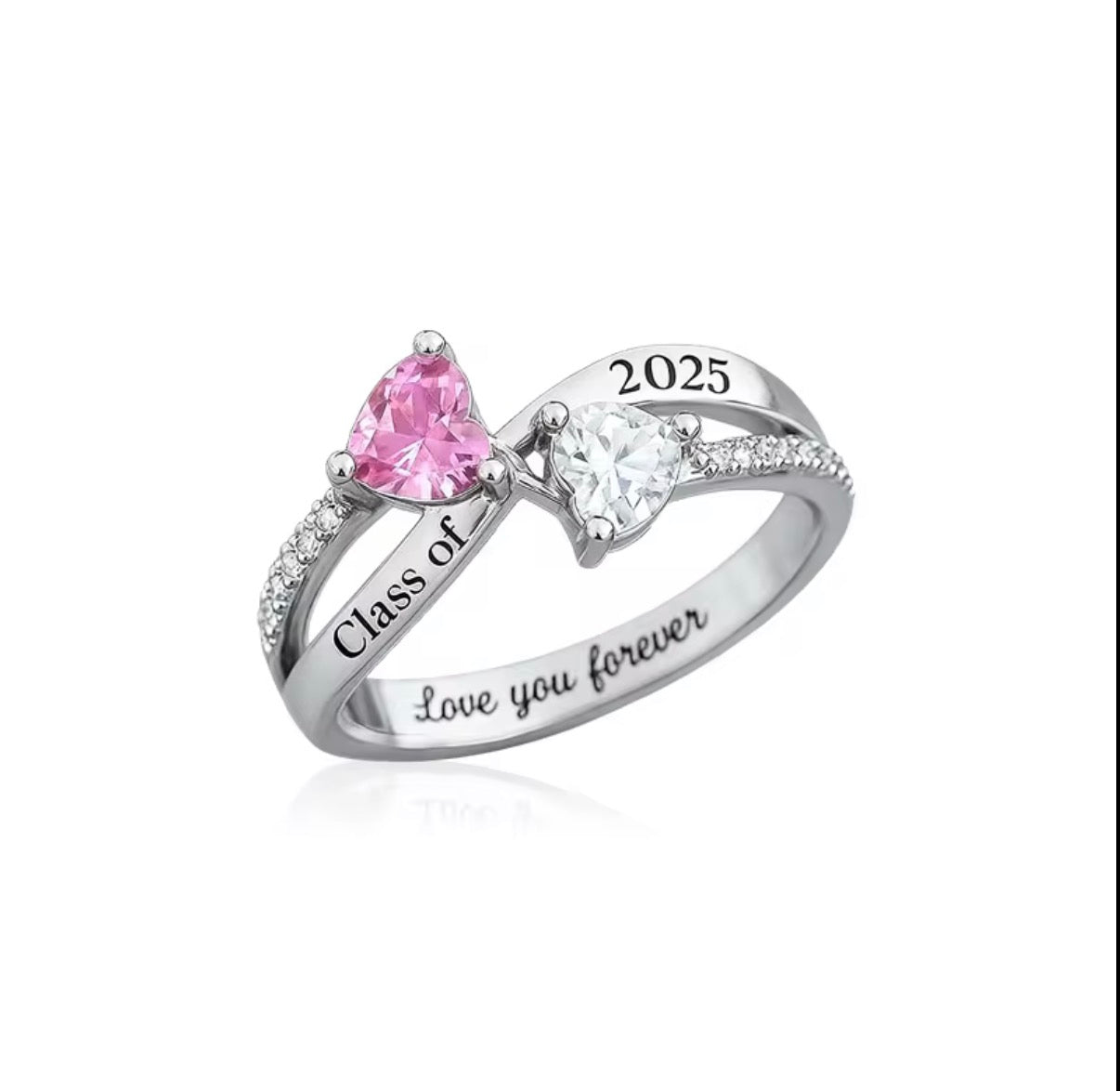 Double Stone Graduation Ring