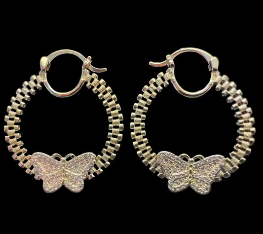 Butterfly Circle Rolex Hoops