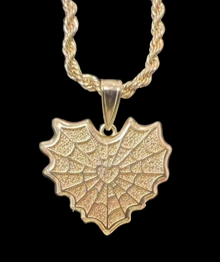 Spider Web Heart Necklace