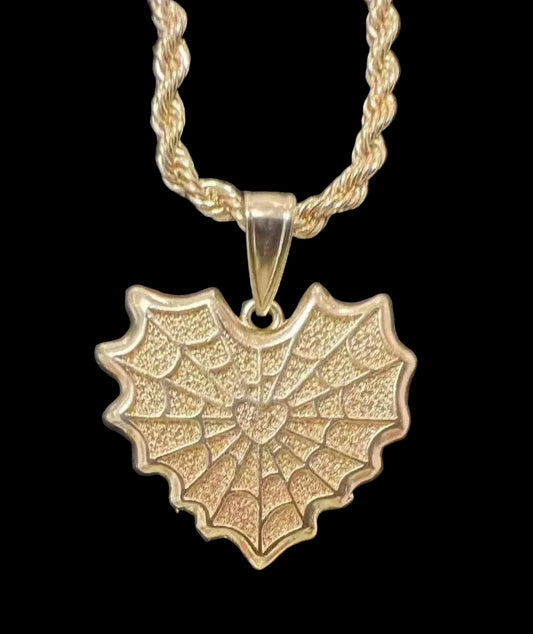Spider Web Heart Necklace