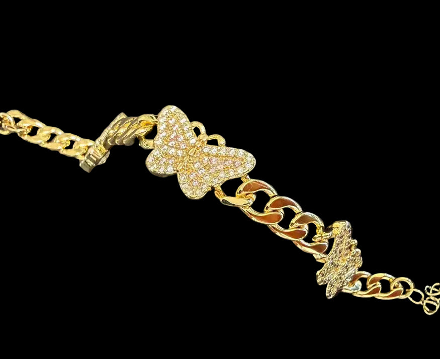 Pink Diamond Butterfly Bracelet