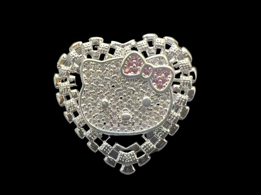 Silver Rolex Pink Hk Ring
