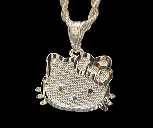 Hk Face Silver Necklace
