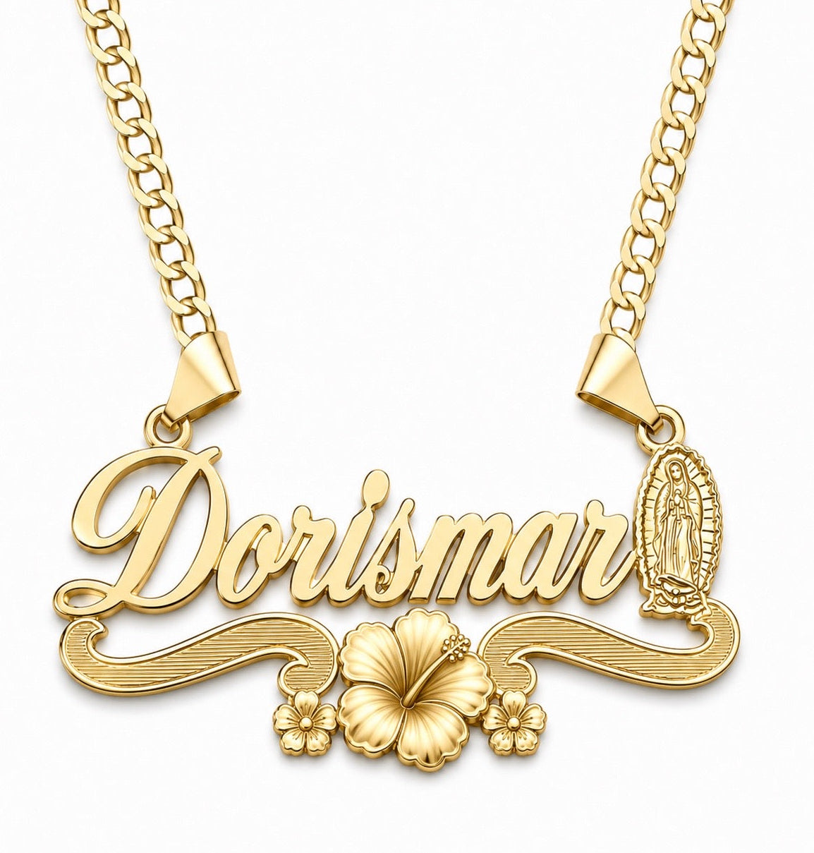 Virgen Maria X Hibiscus Name Plate