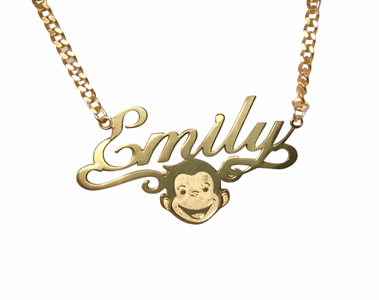 Curious George Name Necklace