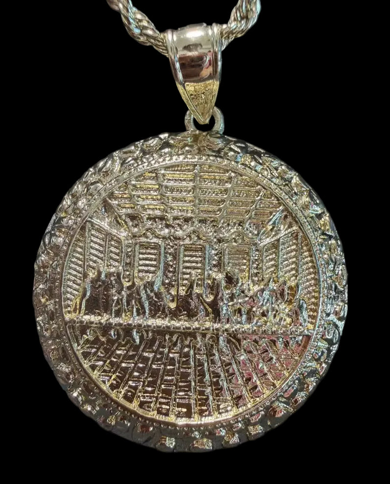 Last Supper Circle Nugget Necklace